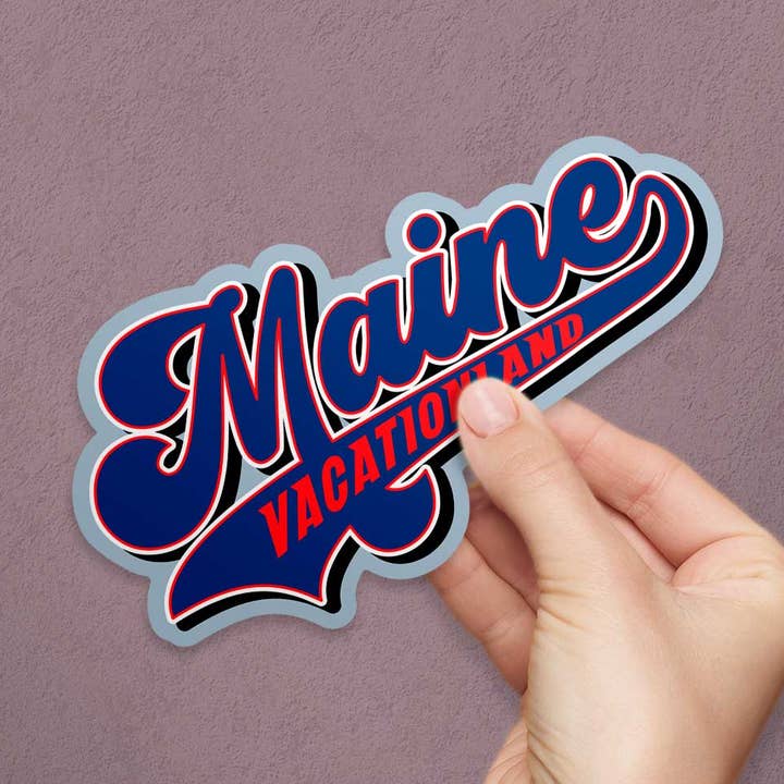 Maine Athletic Script Large Bumper Sticker for wholesale by RetroPlanet