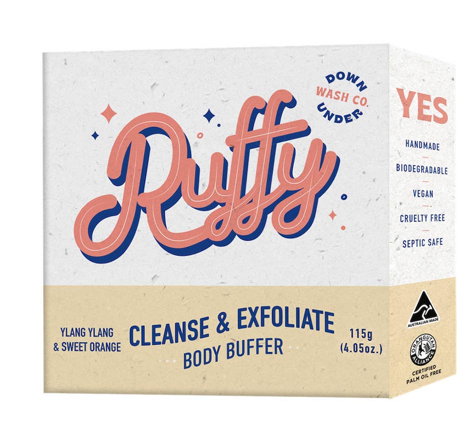 Downunder Wash Co - Wholesale Body wash/shower gel - Ruffy Cleanse & Exfoliate - Body Buffer