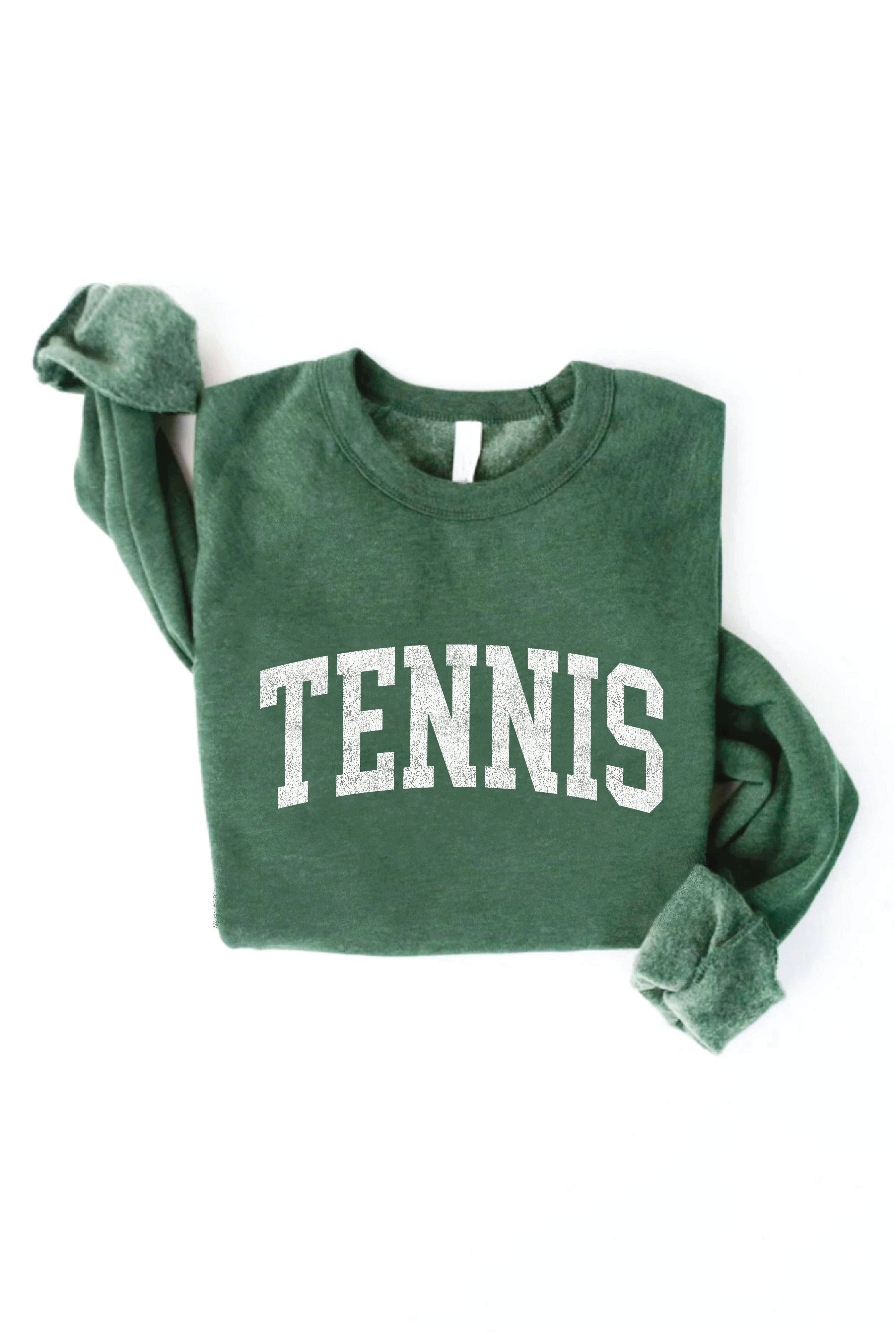 OAT COLLECTIVE – wholesale Sweatshirt med tryck - Dam – Unisex fleece-tröja med TENNIS-tryck, avslappnad passform5