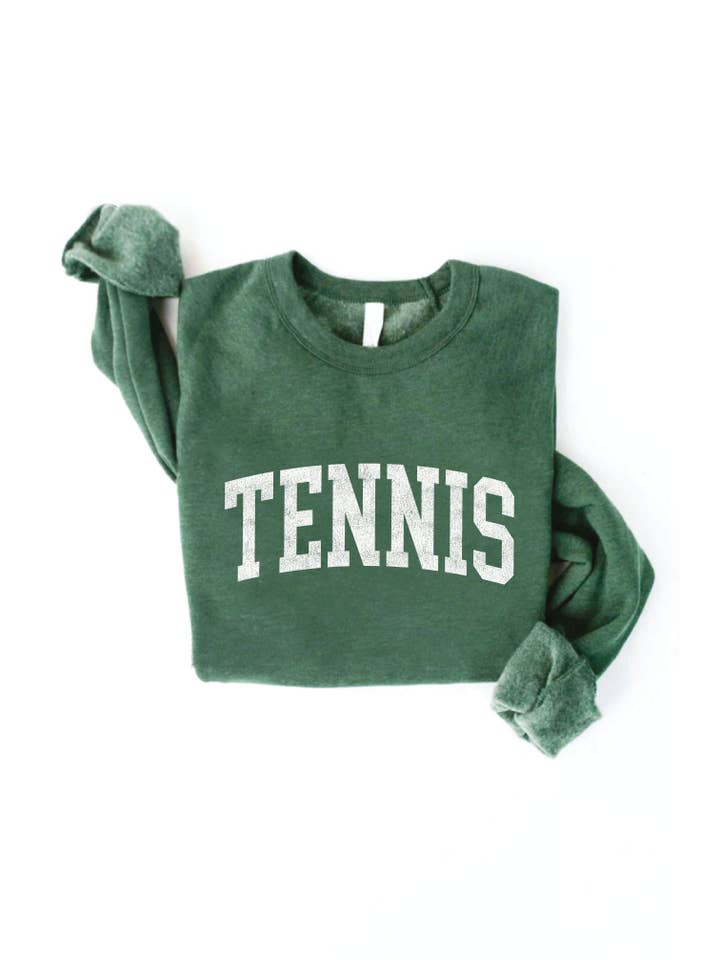OAT COLLECTIVE – wholesale Sweatshirt med tryck - Dam – Unisex fleece-tröja med TENNIS-tryck, avslappnad passform5