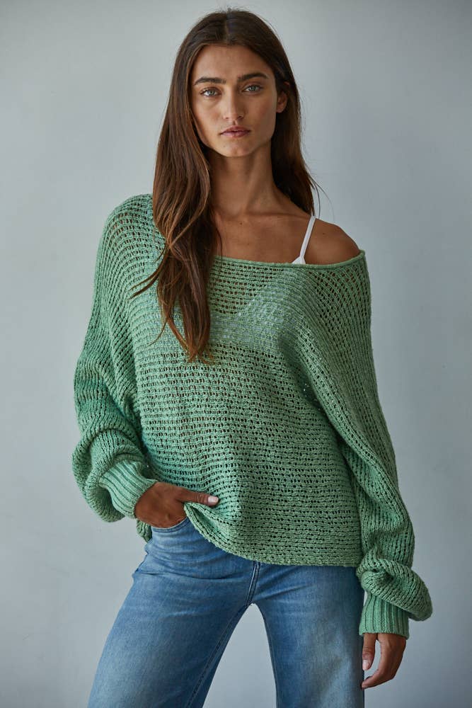 By Together - Wholesale Knit Sweater - Women's - W1106 | Sweater Knit Crochet Round Neck Long Sleeve Top12