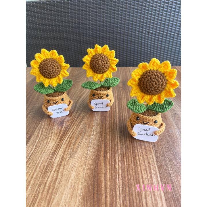 TOMOPOD LLC - Wholesale Stuffed/Plush Toy - Kids & Baby - Cute Emotional Support Sunflower, Crochet Sunflower Gift