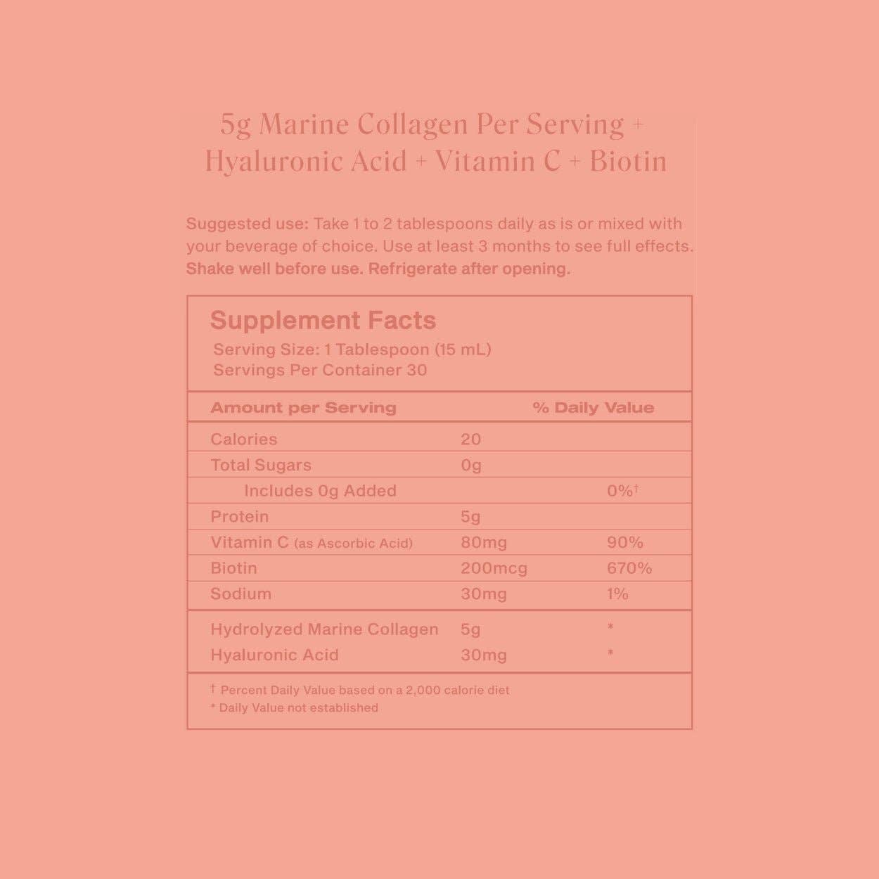 KEE - Wholesale Oral Supplement/Vitamin - Liquid Marine Collagen - Peach Elderflower CASE PACK6