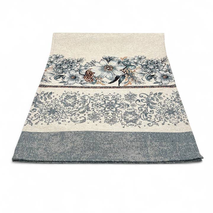 Gobelin Jacquard Runner, SILVER CHRISTMAS, silver lurex for wholesale by Hesta