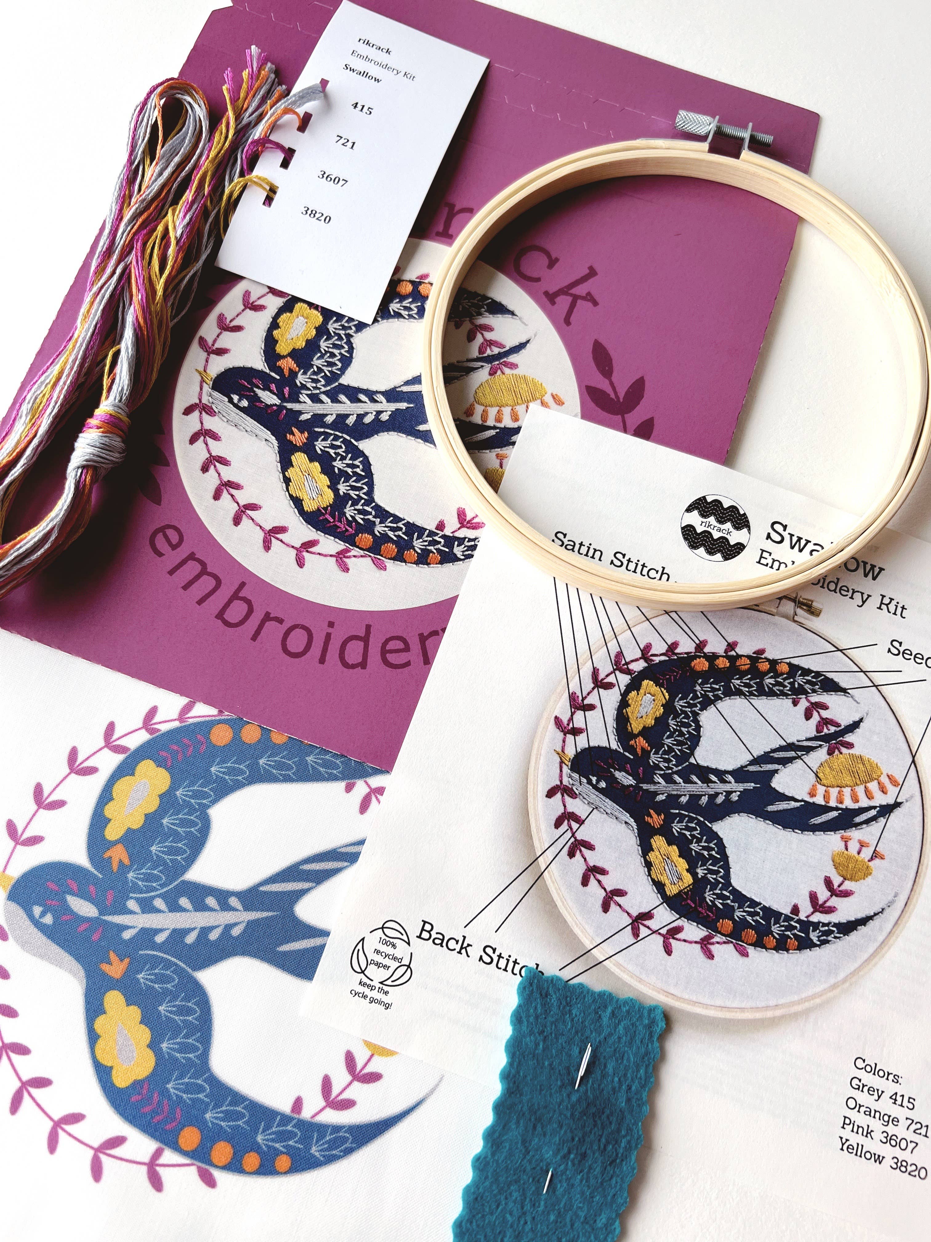 Rikrack - Wholesale Embroidery/Cross Stitch Supplies - Swallow Embroidery Kit7