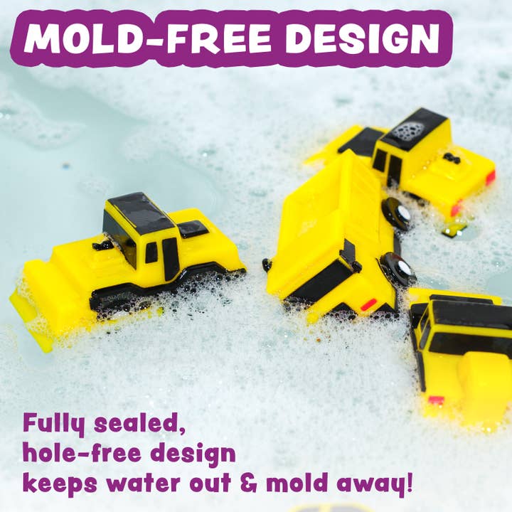 Tub Works LLC - Wholesale Bath Toy - Baby - Tub Works® Construction™ Trucks Mold Free Bath Toys, 6 Pack8