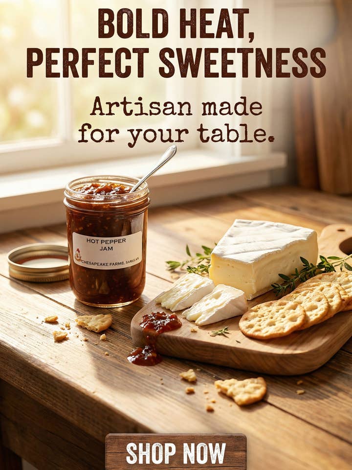 Arkansas Hot Pepper Jam – Small Batch, Sweet‑Heat Spread
for wholesale by Chesapeake Farms LLC
