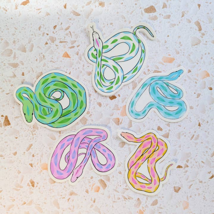 Vinyl Sticker - Snakes - Reptile water bottle sticker for wholesale by Natalie V. Mason