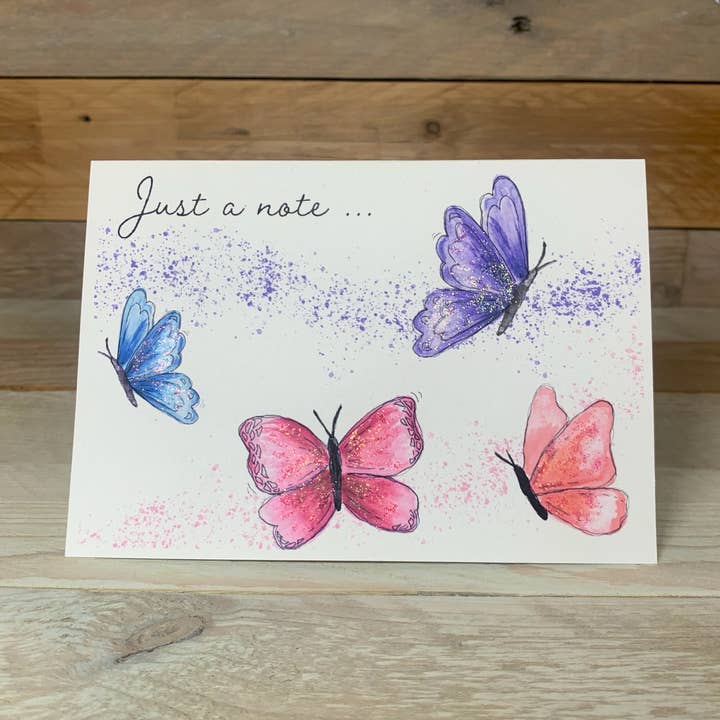 Butterfly Bemærk kort for engroshandel hos Arty Bee Designs