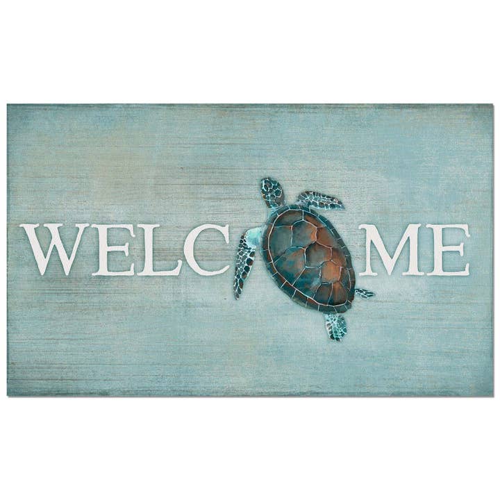 CounterArt/Highland Home/Thirstystone/CoasterStone - Wholesale Door Mat - Sea Turtle Welcome Indoor/Outdoor Entryway Mat
