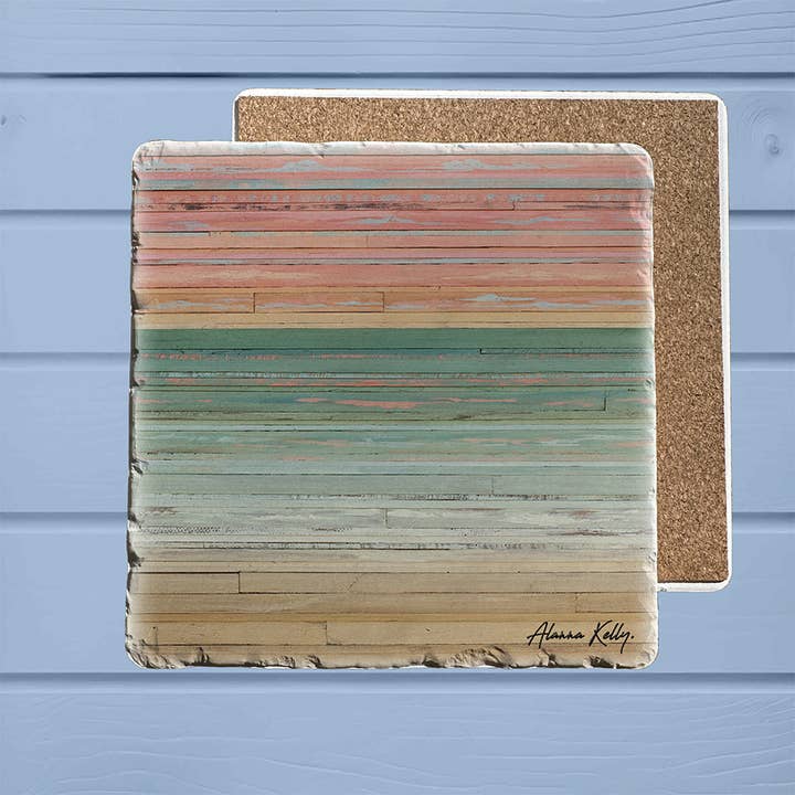 Custom Square Tumbled Stone Trivet - Cove - AK Sunrise for wholesale by ADDLE iNK