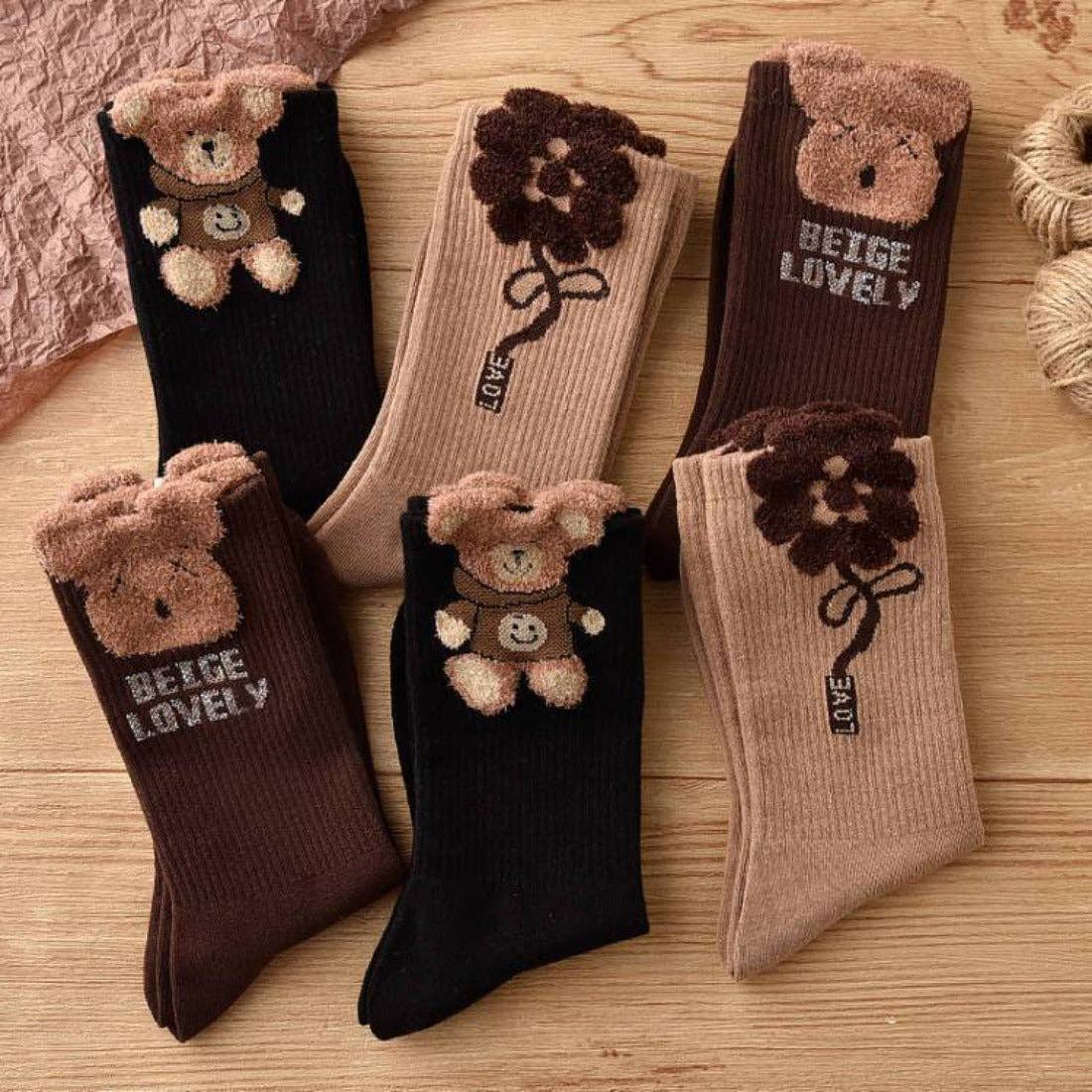 Funkyrel® Atzbranding Limited - Wholesale Socks - Women's - Rufia - Bear Print Winter Socks9