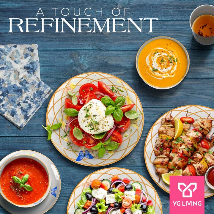 YG Living - Wholesale Dinnerware Set - Butterflies 16 Pc fine porcelain Dinnerware Set for 45