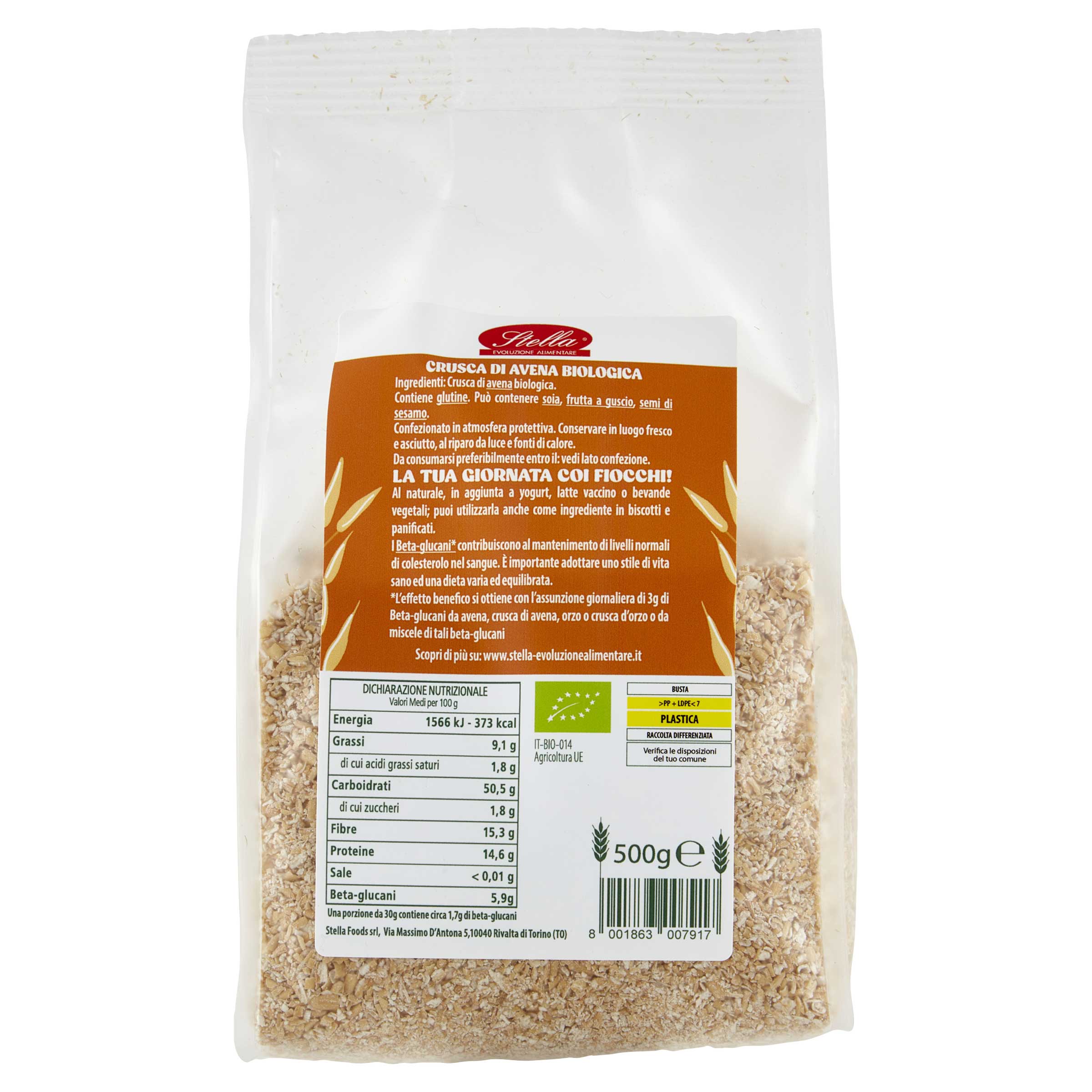 Stella Foods s.r.l. - Wholesale Oats - STELLA Organic Oat Bran 500g1