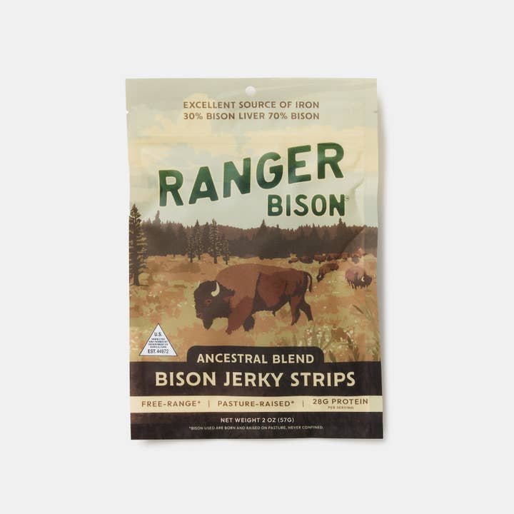 Ranger Bison - Wholesale Jerky - Ancestral Bison Jerky Strips (30% Bison Liver)1