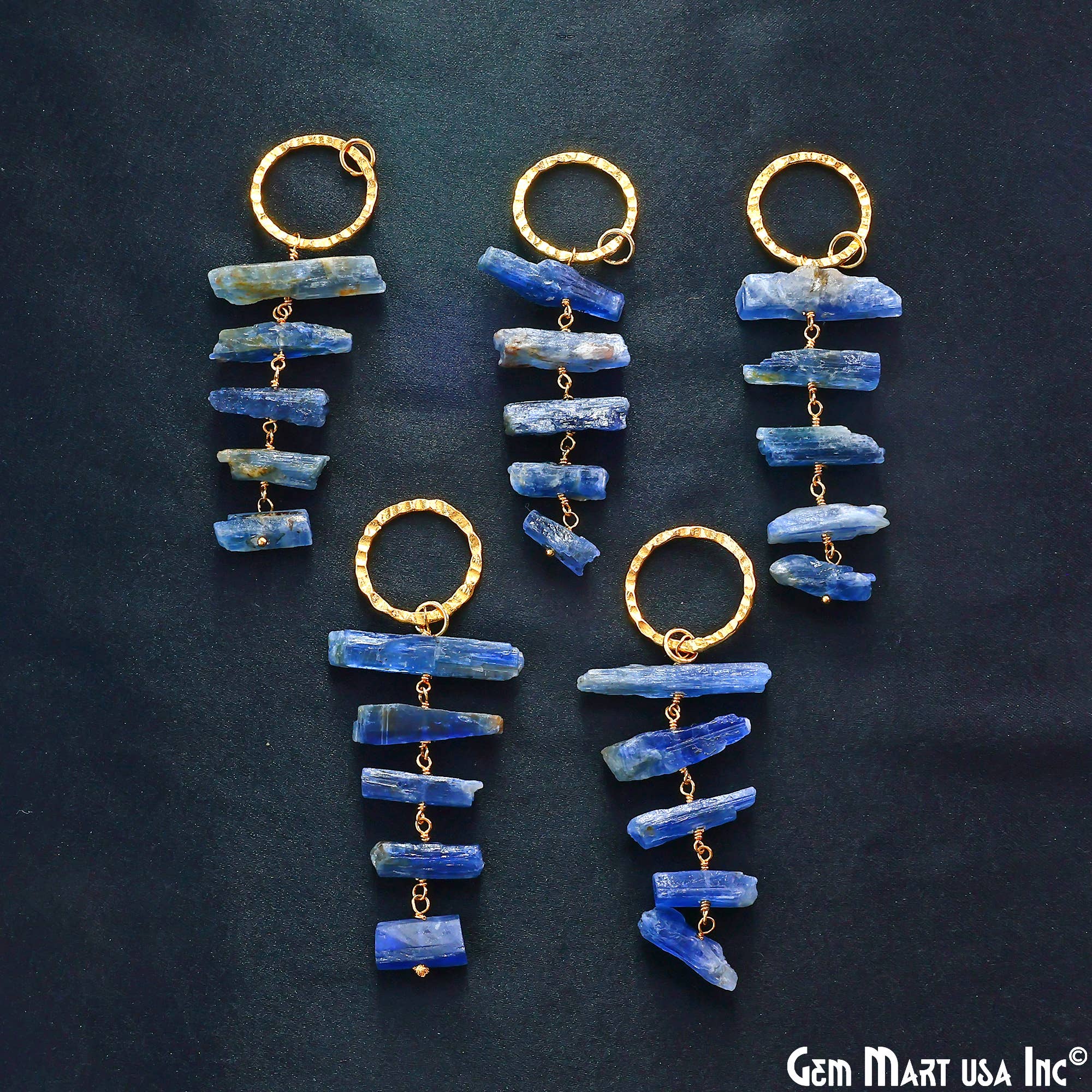 GemMartUSA - Vente Colliers à pendentif - Pierre Précieuse Brute Avec Attache Ronde en Or 67x26mm Pendante7