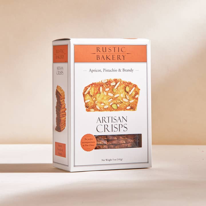 Rustic Bakery - Wholesale Crackers - Artisan Crisps - Apricot, Pistachio & Brandy Box