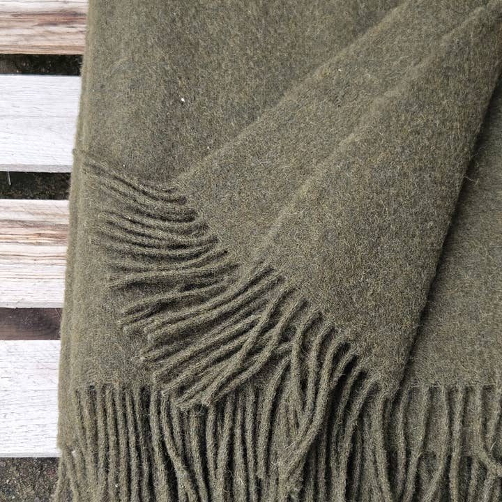 NorraVilla - Wholesale Throw Blanket - 100% Wool Blanket throw - Solid Color Dark Khaki1
