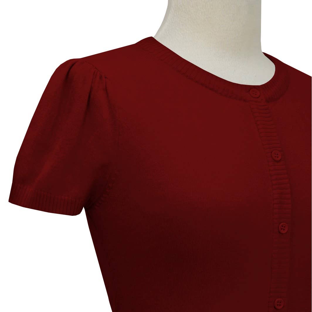 Mak - Vente Cardigan – femme - Cardigan court à col rond à manches courtes CB05365