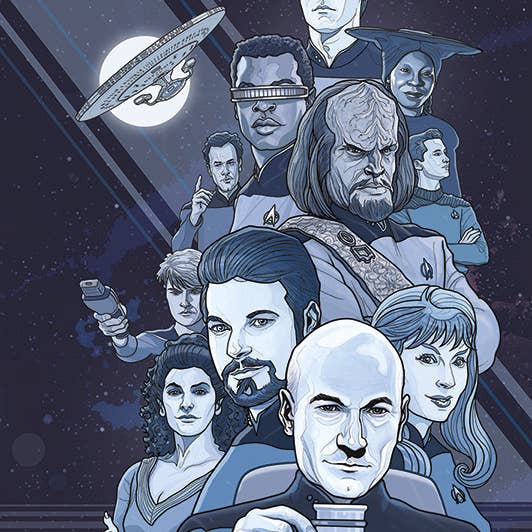 Star Trek (Next Generation Blue) 50th Anniversary Canvas for wholesale by The Art Group