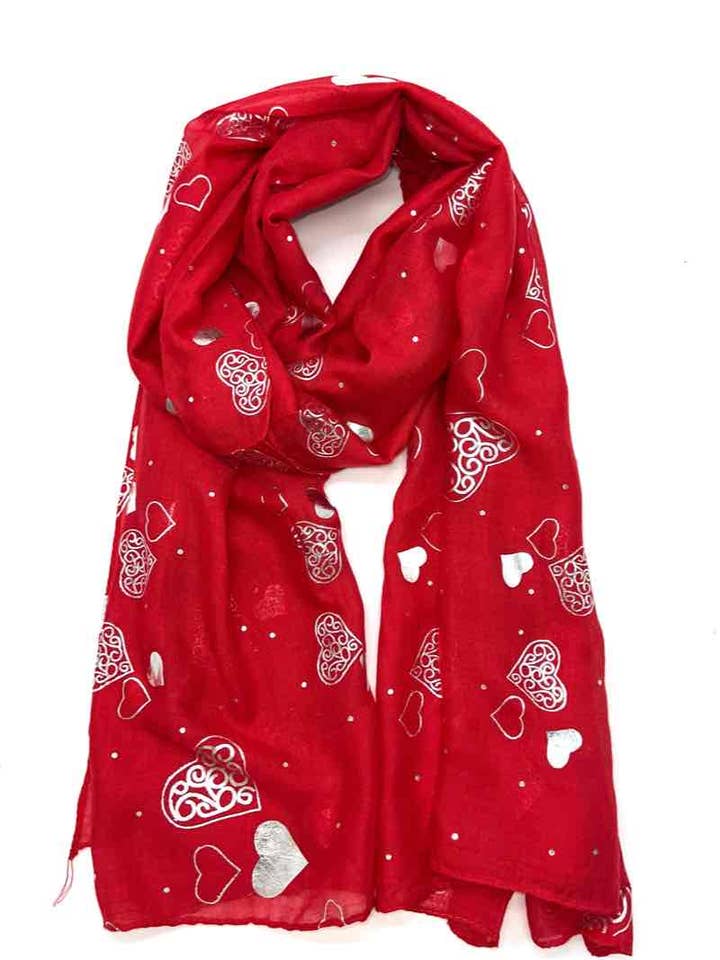 B-4 Scarf with silver heart gilding for wholesale by LINETA
