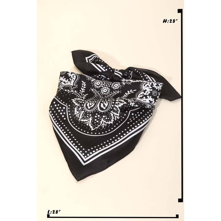 Anarchy Street - Wholesale Scarf - Women's - Light Paisley Design Square Bandana Scarf8