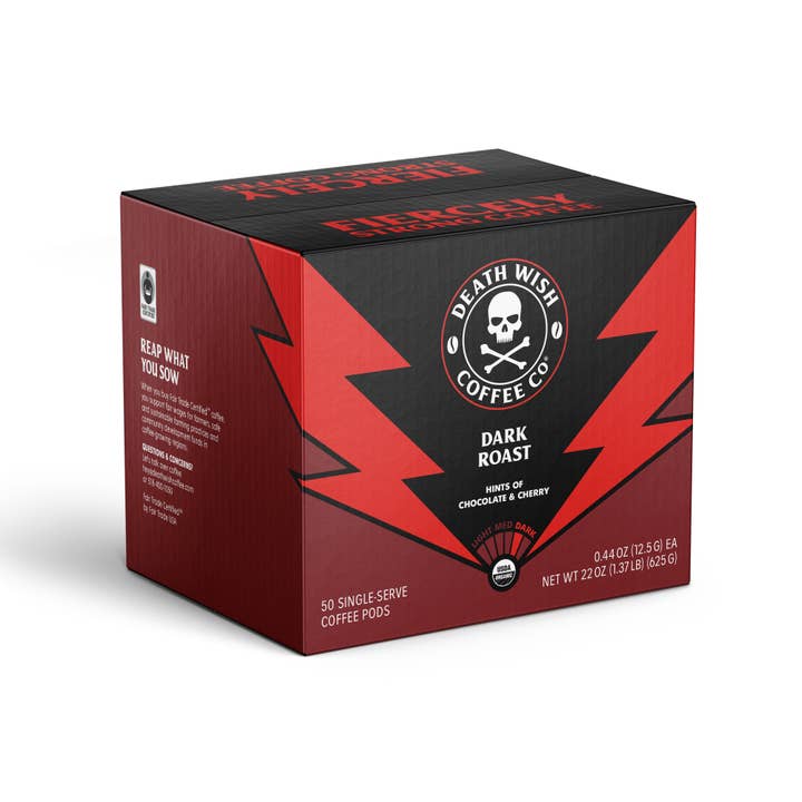 Death Wish Coffee - Wholesale Coffee Pods - Dark Roast Death Cups - 50 Cups1