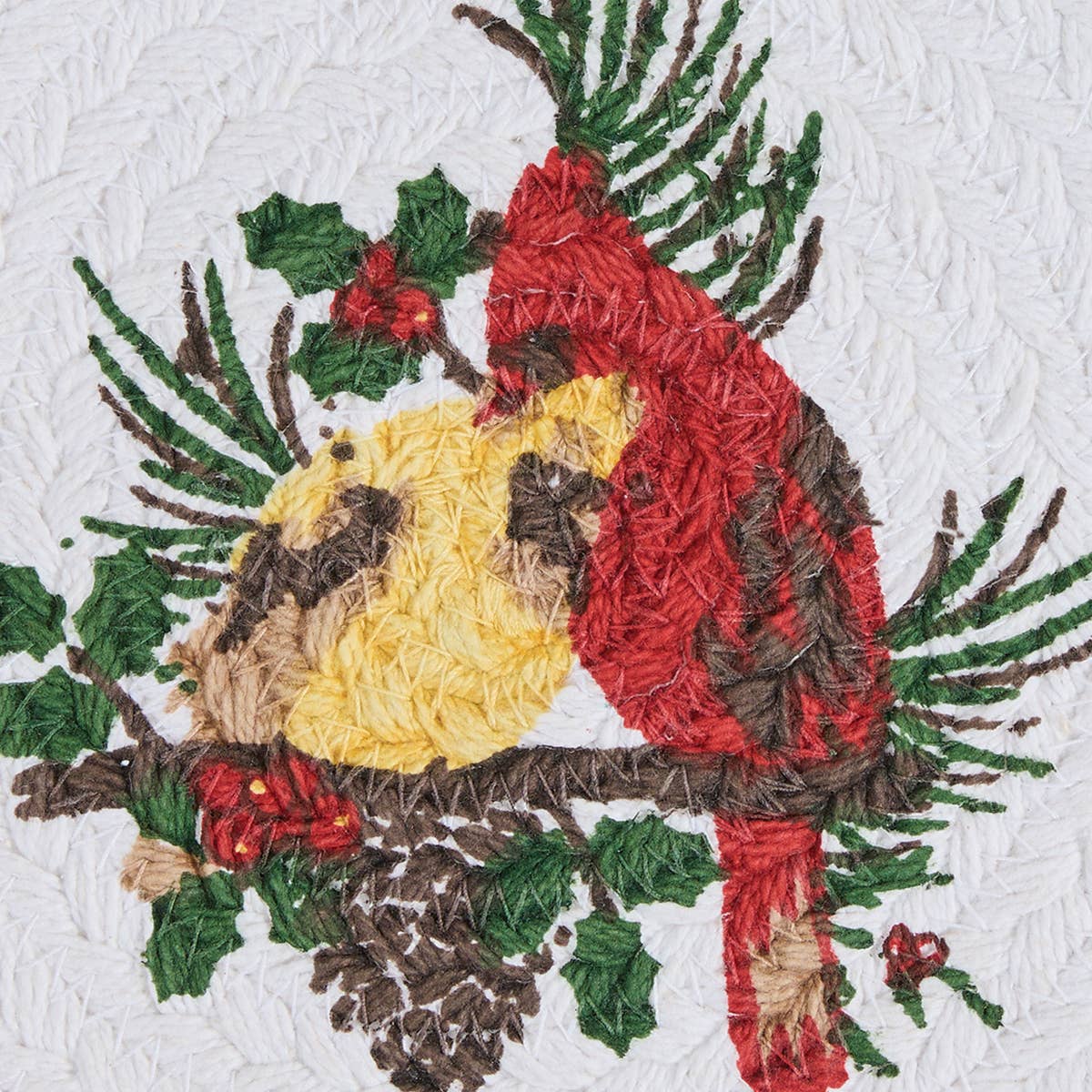 Park Designs - Wholesale Trivet - Holiday Cardinal Love Print Braid Trivet 8" Dia2