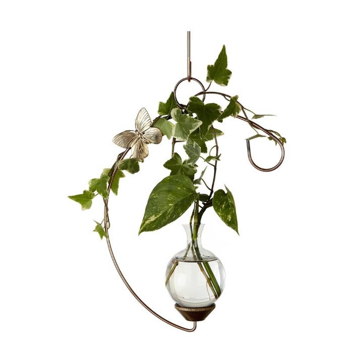 Crescent Hanging Plant Propagation Rooting Vase for wholesale by The Brass Butterfly