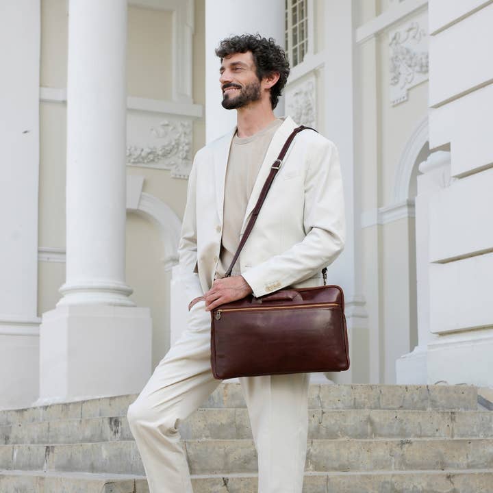 Time Resistance - Wholesale Laptop Bag - Men's - Leather Briefcase Laptop Bag - Brave New World