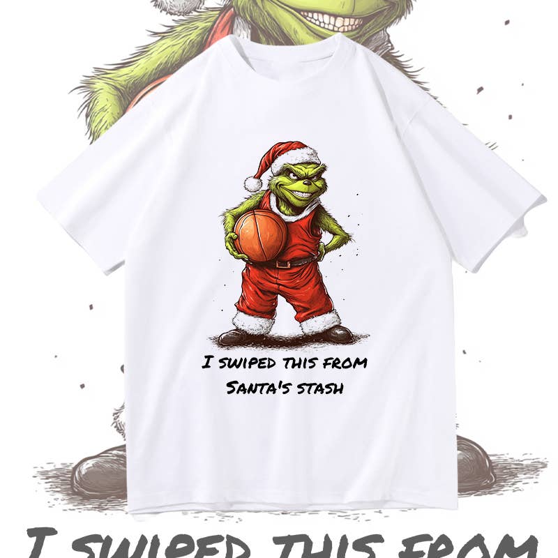 novaxau - Wholesale T-shirt (graphic) – men's - Grinchmas Men's Basketball Lover Print Cotton T-shirt