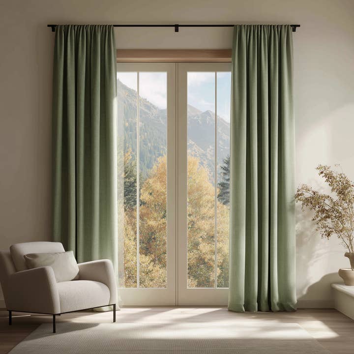 Salie Beige Katoen-Linnen Gordijn voor wholesale door North Curtain