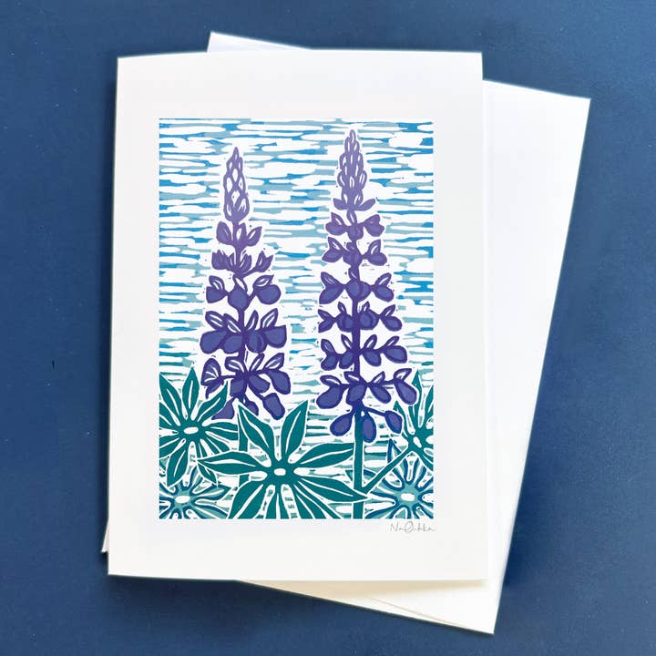 Nan Onkka Prints - Wholesale Everyday Greeting Card - Lupines Greeting Card2