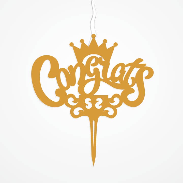 Food Safe Cake Topper "CONGRATS" Acrylic Cake Topper Candle - Cake Candles for Birthday, Anniversary Decoration, Family Baking Reunions, Theme Party Cake Decorating Supplies for wholesale by Food safe Cake Topper