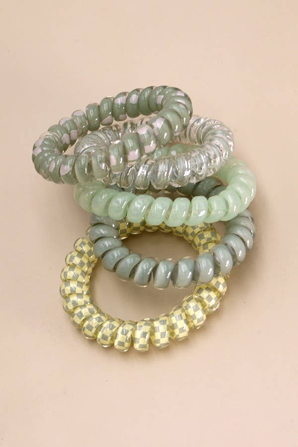 JOSSLYN by wall to wall – wholesale Hårsnoddar – Dam – JOSSLYN by wall to wall Spiralformade hårsnoddar med blommönster och djurtryck, 5-pack3