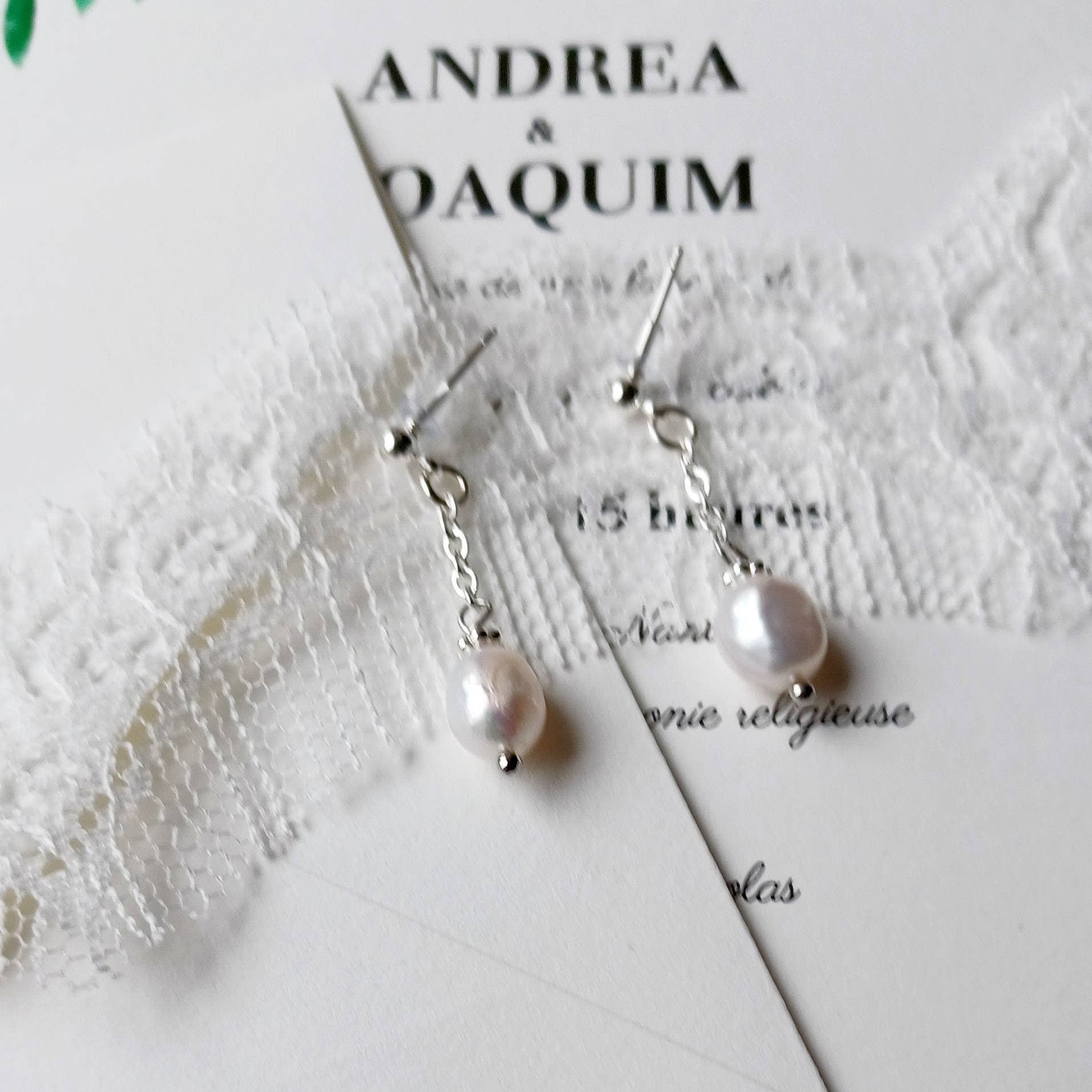 L'atelier du 6 - Wholesale Dangle Earrings - OMBELINE - Wedding ear beads - fresh water pearls1