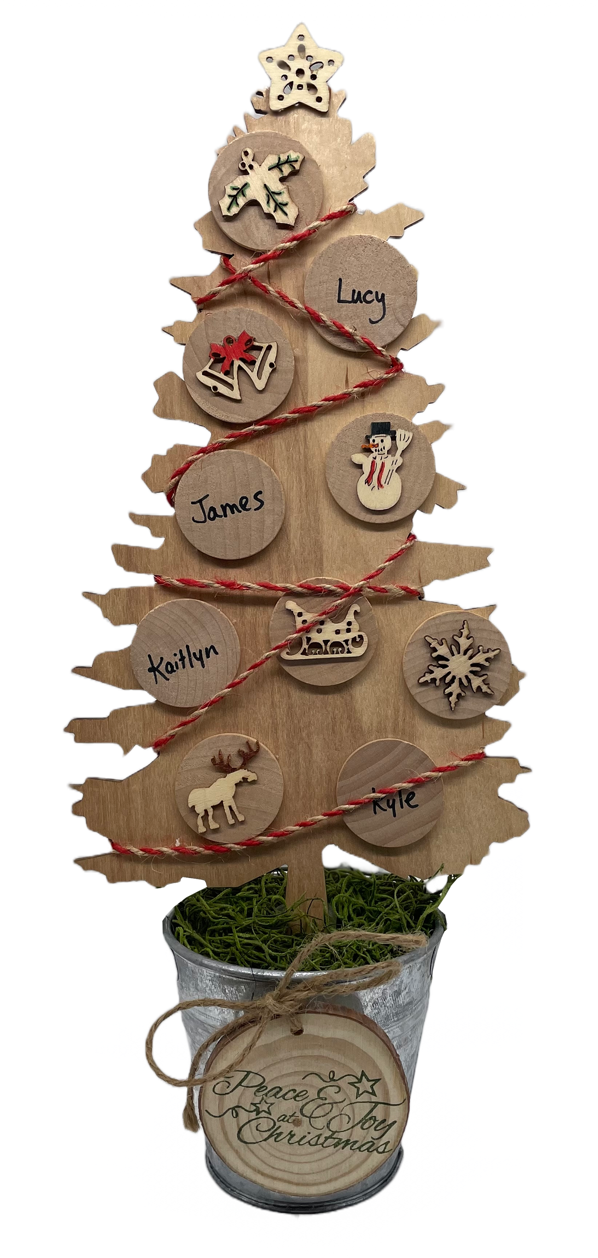 FamilyTree Traditions LLC - Wholesale DIY Craft Kit - Rustic Family Christmas Tree, Craft Kit1