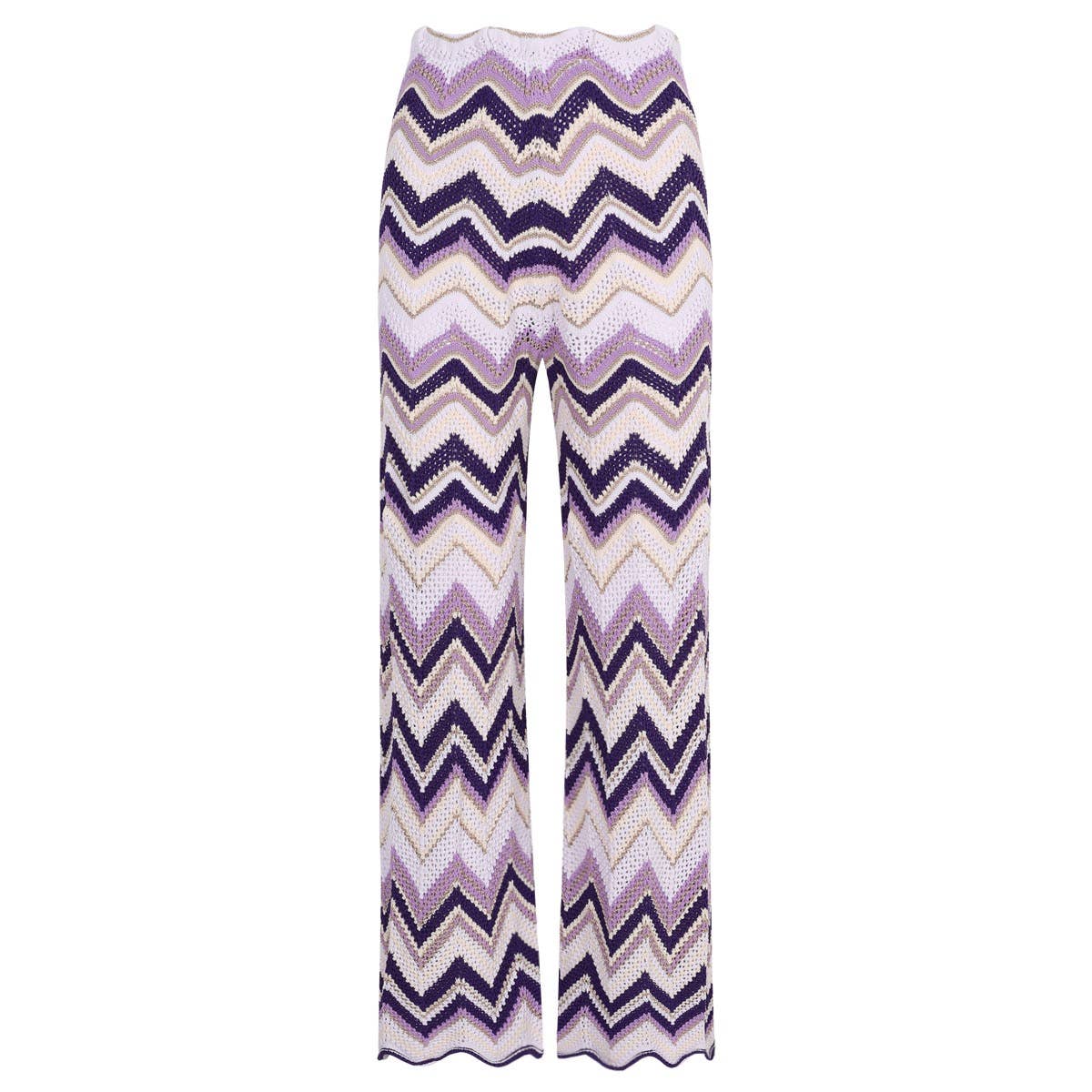 Productseeker - Venta al por mayor Conjuntos de top y pantalón (NO para estar en casa) - Mujer - Conjunto de Chaleco Sin Mangas y Pantalones de Punto Ondulado en Contraste SET6210