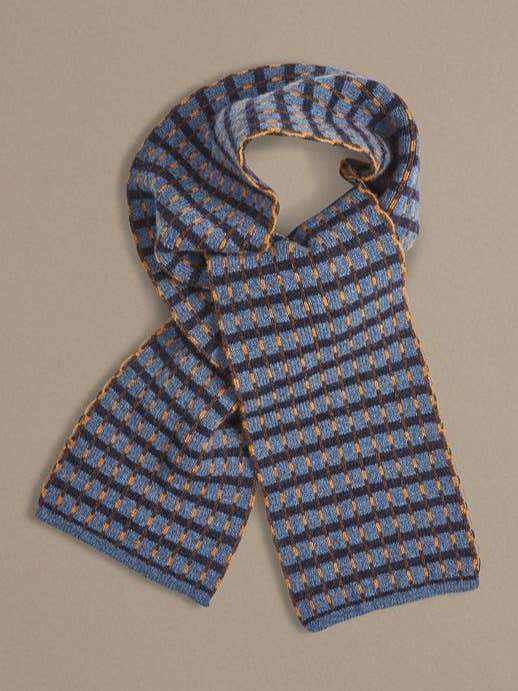 Boro Scarf | Blau für den Großhandel von ROVE Knitwear