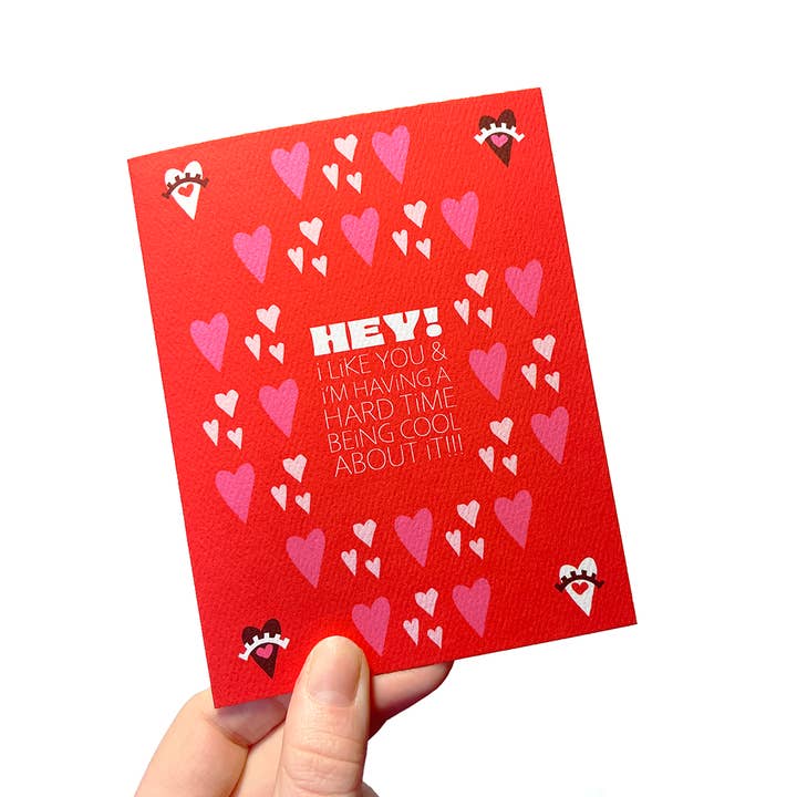 Je t'aime bien et j'ai du mal à rester cool à ce sujet ! pour la vente par Corrie Liotta Illustration