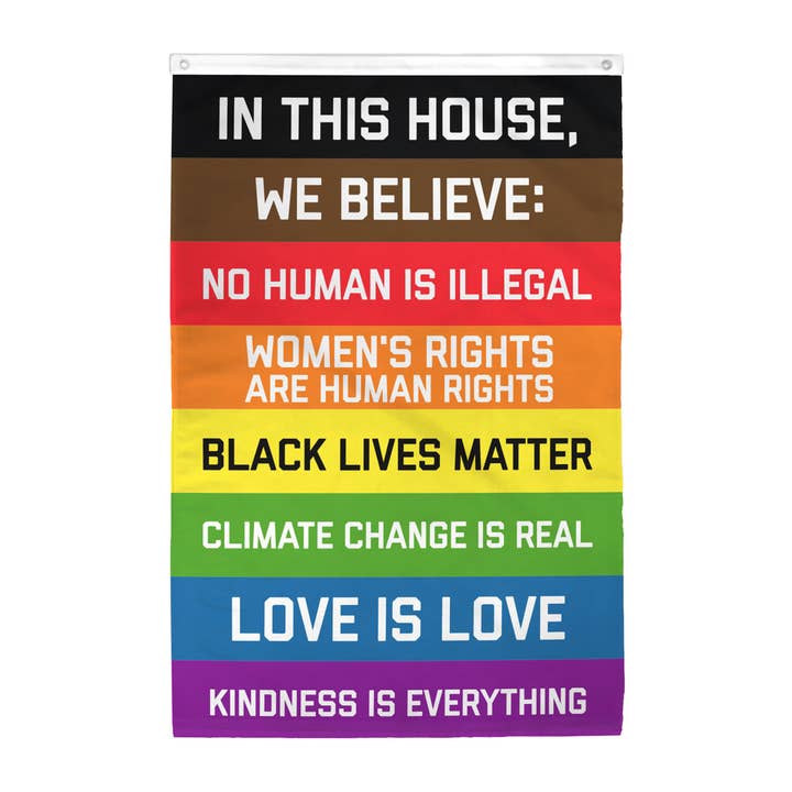 "In This House..." Flag (Double-Sided) for wholesale by Flags For Good
