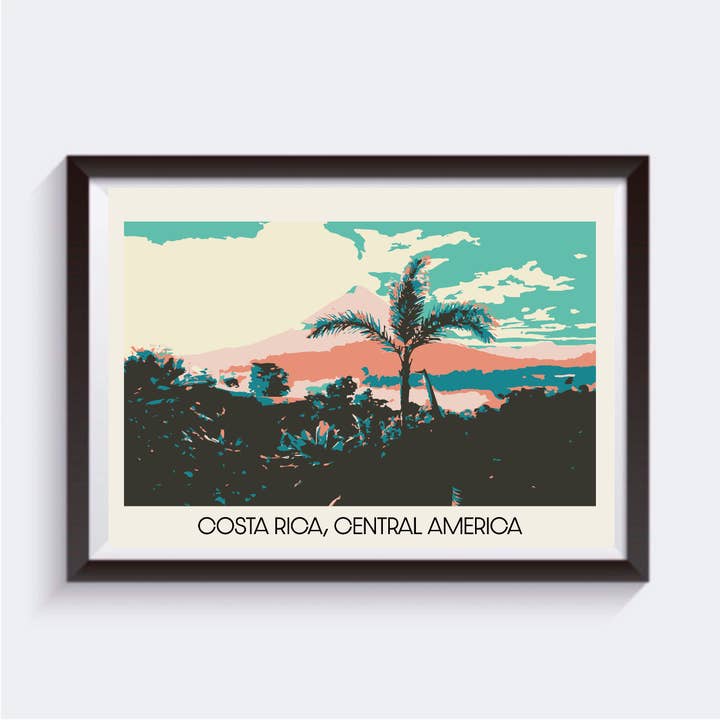 Costa Rica Postcard Style Travel Print - 6 sizes for wholesale by 2 Sisters