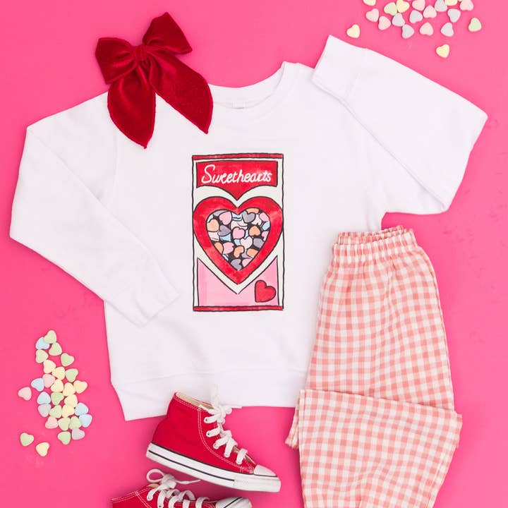 Benny & Ray Apparel - Wholesale Sweatshirt - Kids - Conversation Hearts Valentines Day Kids sweatshirt