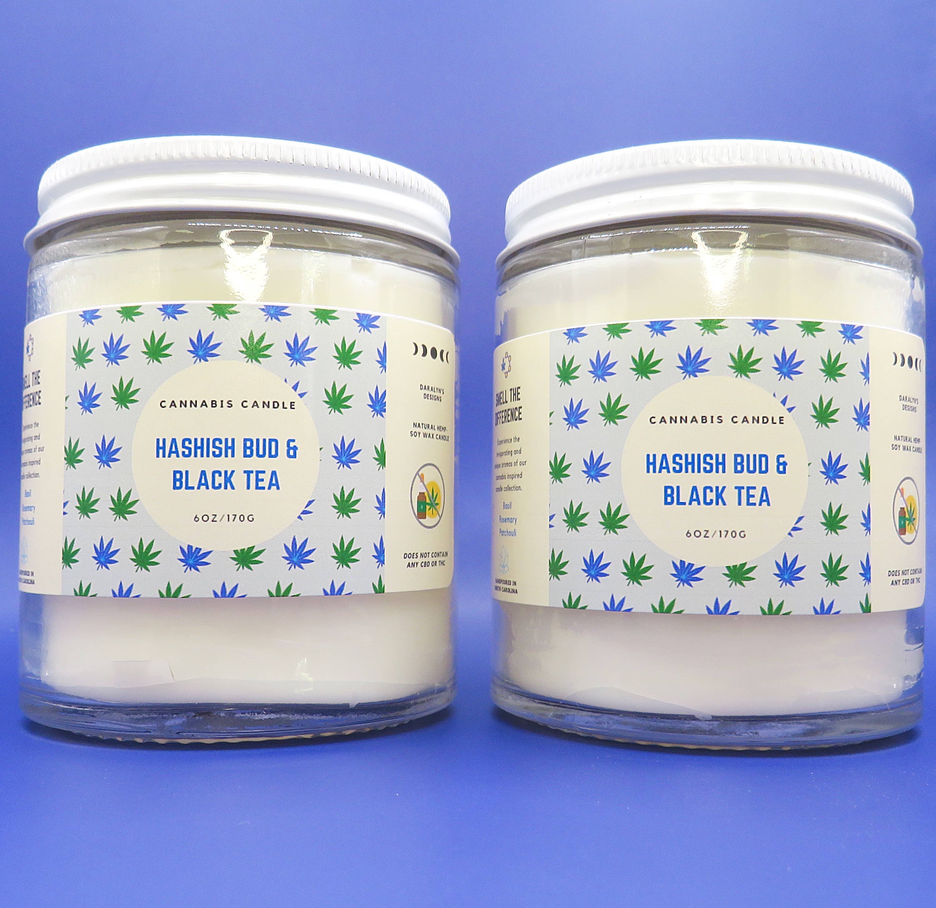 Daralyn's Designs – Vela em jarro/copo por atacado – Vela de cannabis | 6oz | Cera de cânhamo17