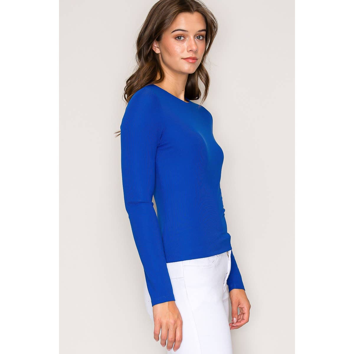 Popular 21 – wholesale Knit top – Women's – Double Layer Crew Neck Long Sleeve Rib Knit Top9