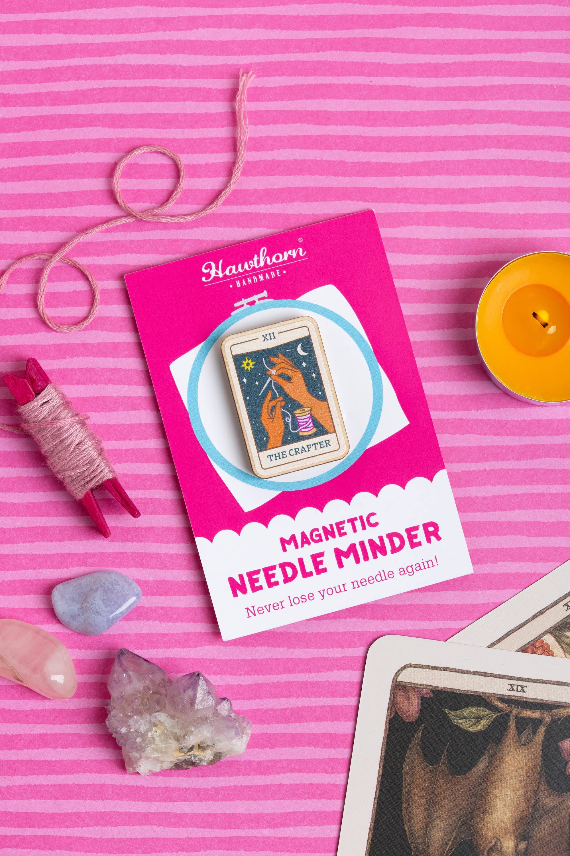 Hawthorn Handmade (US Duties Paid) – wholesale Embroidery/cross-stitch supplies – Tarot Card Needle Minder | Gift for Crafters 1