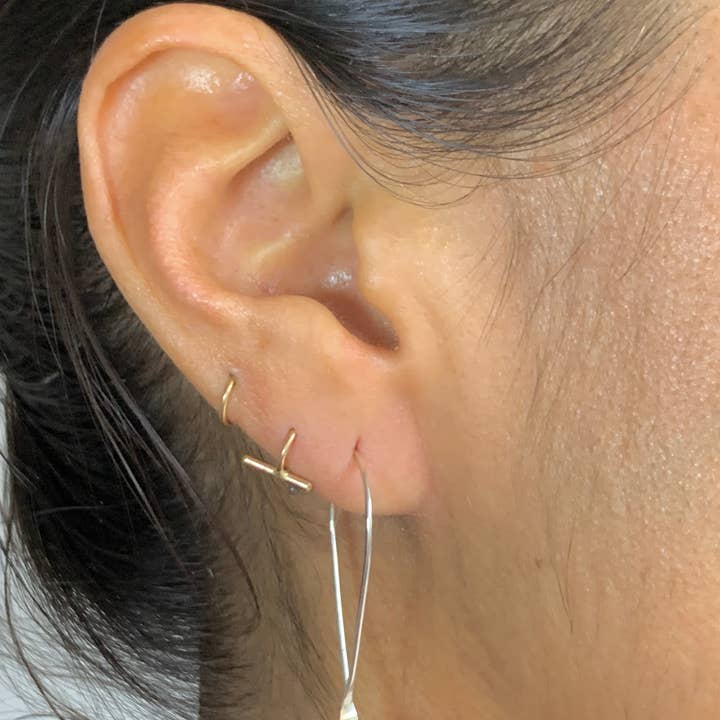 YedOmi Jewelry - Wholesale Hoop Earrings - XS Fire Tear Hoop Earrings in Citrine, Carnelian and Garnet3