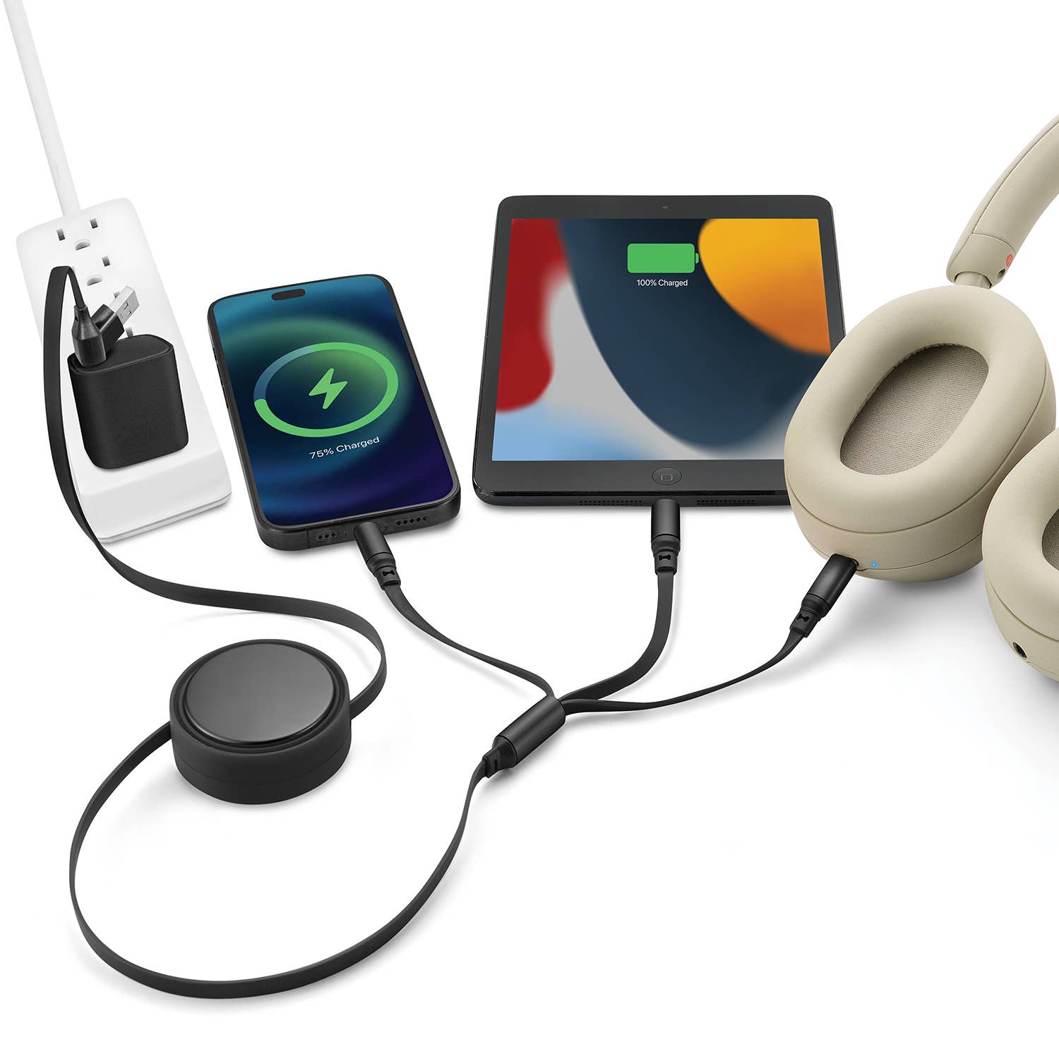 PhunkeeTree - Wholesale Charging Cable - 6 in 1 - Retractable Cables with Fast Charge Adapter1