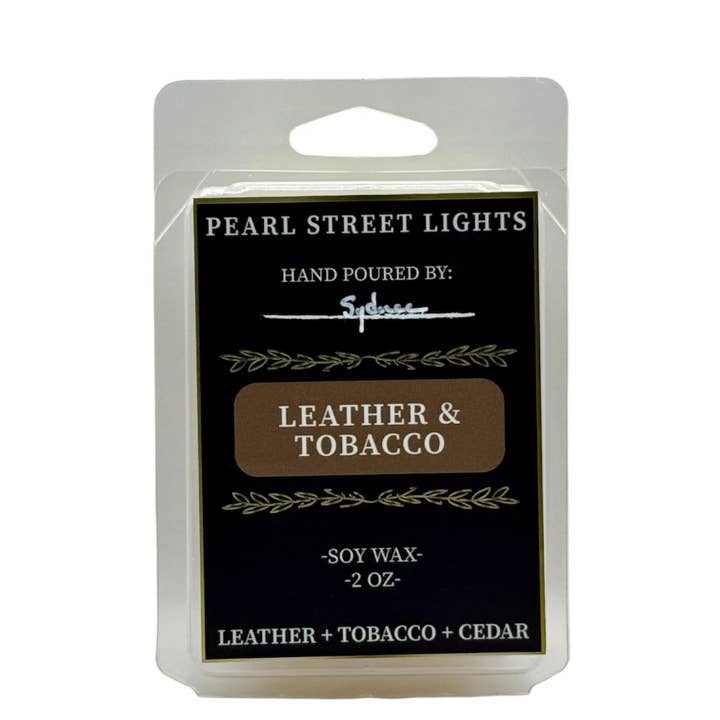 Leather + Tobacco - Soy Wax Melts for wholesale by Pearl Street Lights