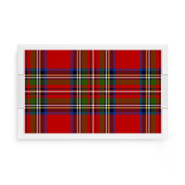 Christmas Tartan Red Acrylic Rectangle Decorative Tray for wholesale by Nicolette Mayer Collection